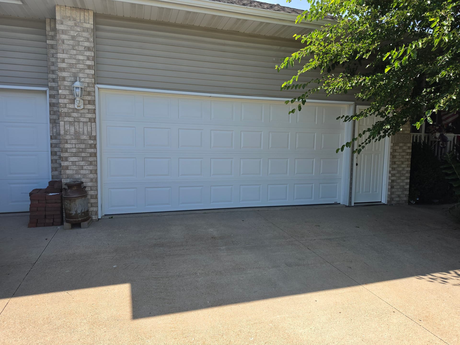 16x7 White Raised Panel Garage Door Installation That Just Works