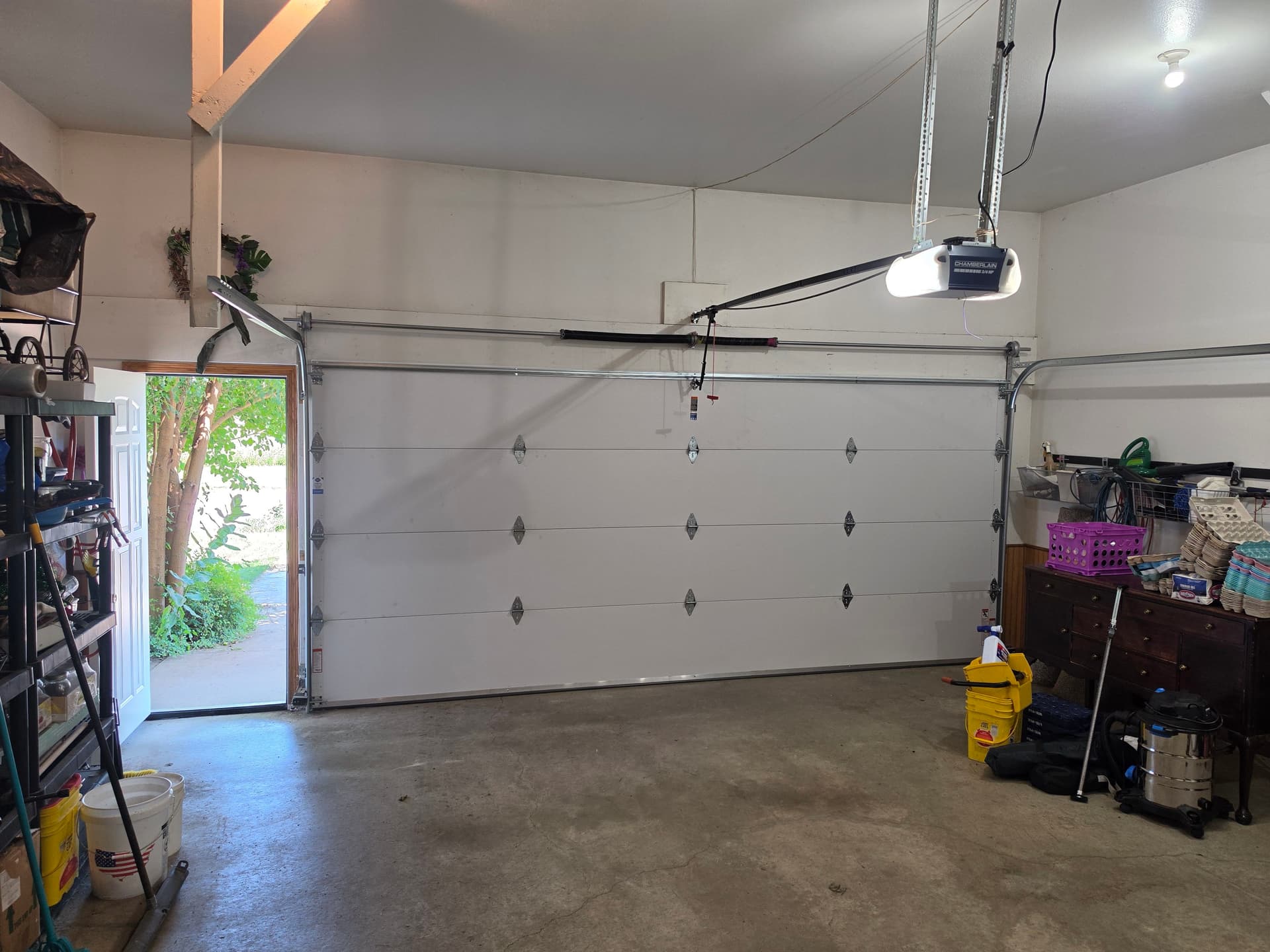 Gallery photos for 16x7 White Raised Panel Garage Door Installation That Just Works: Image #1
