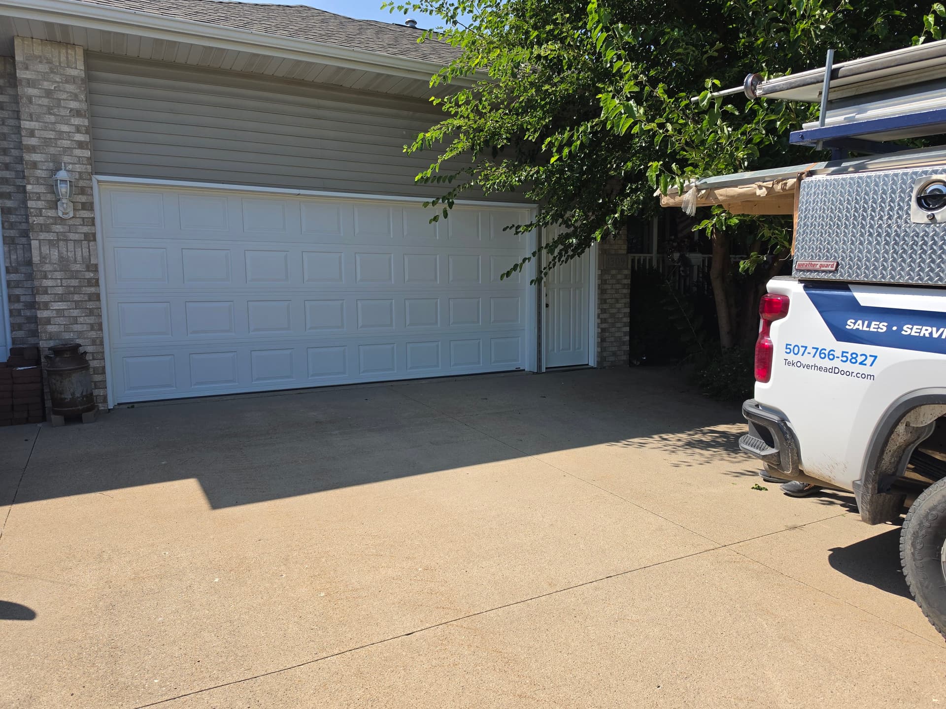 Gallery photos for 16x7 White Raised Panel Garage Door Installation That Just Works: Image #2